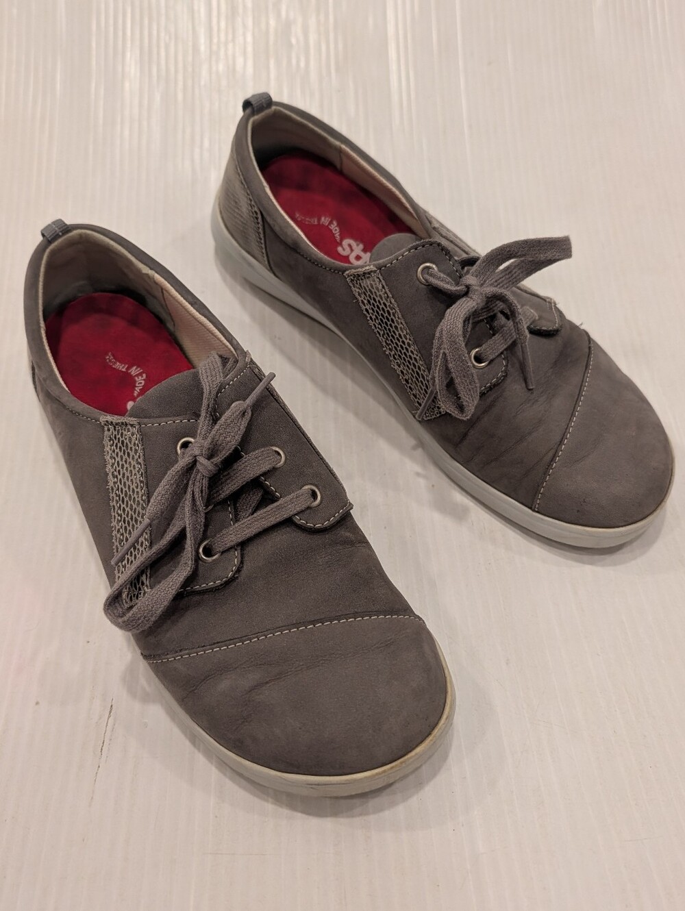 SAS Women's Grey Casual Lace-Up Sneakers Size 8